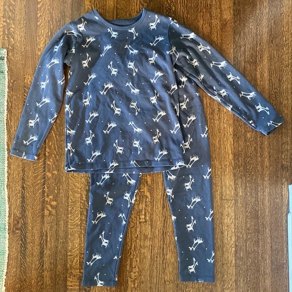 Girls Super Cozy Thick Long Sleeve and Tights Pajama Set Sz 10/12 - Picture 1 of 4